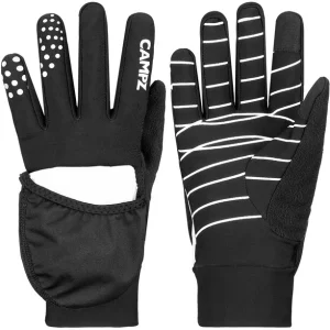 soldes pas cher CAMPZ Runner Gants, Noir/blanc 11