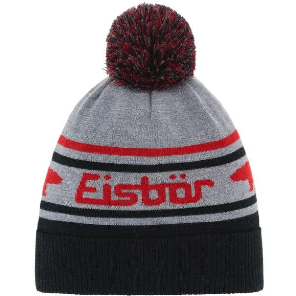 soldes officiel Eisbär Eisbär Chani OS Bonnet à Pompon, Gris/noir 1