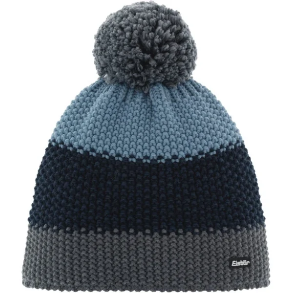 authentiques Eisbär Eisbär Star Bonnet à Pompon Enfant, Bleu/gris 1