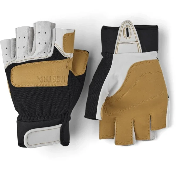 Hestra Climbers Short Gants 5 Doigts, Noir/beige soldes ligne 1