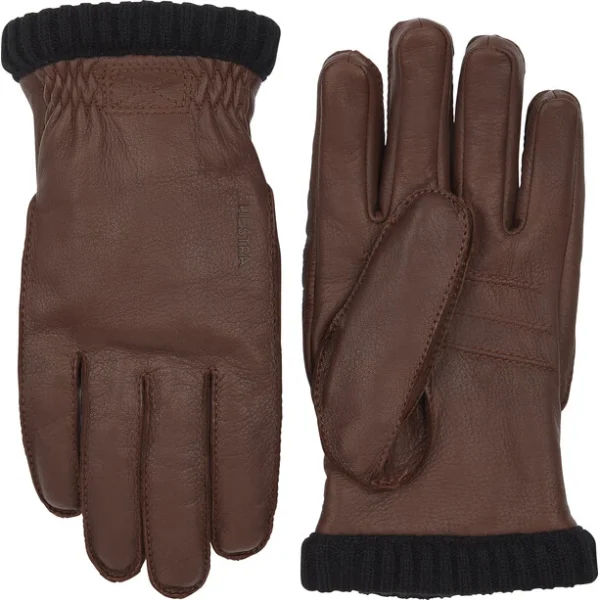 garantis authentique Hestra Deerskin Primaloft Rib Gants Homme, Marron 1