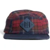 Dernières Nouveautés United By Blue Flannel 5-Panel Chapeau, Bleu/marron 14