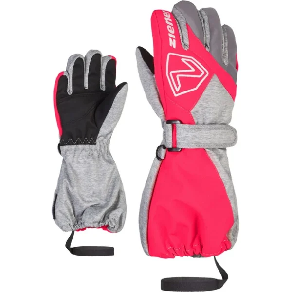 Ziener Lauro AS Gants Enfant, Gris/rose REMISE 1